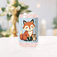 Cute Fox and Owl Whimsical Woodland Illustration