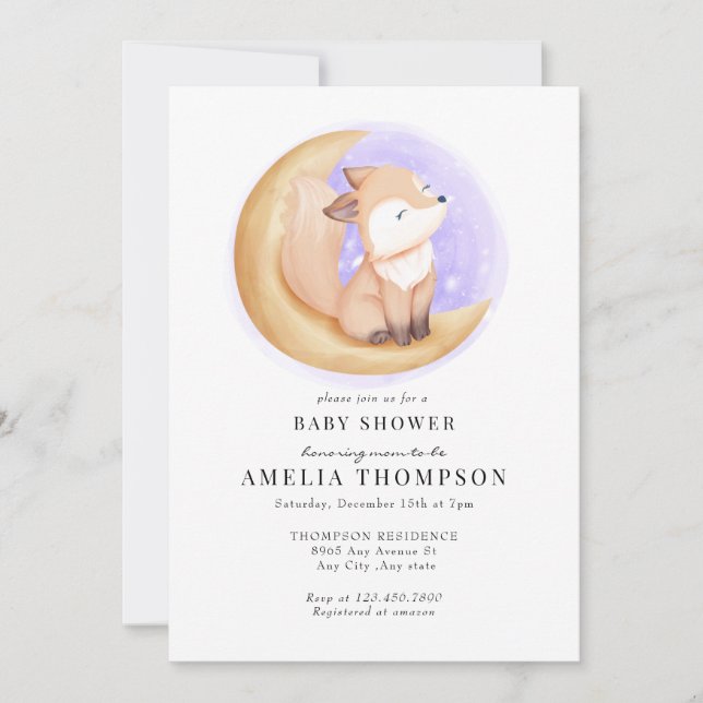 Cute Fox | Animals Baby Shower Invitation (Front)