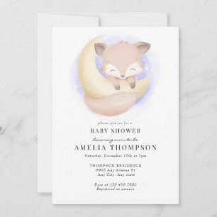 Cute Fox   Animals Baby Shower Invitation