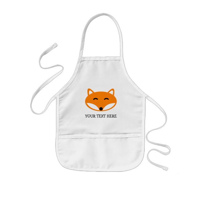 Cute fox apron for kids | personalizable template (Front)