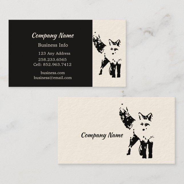 Cute Fox Art Custom Business Profile Card (Front/Back)