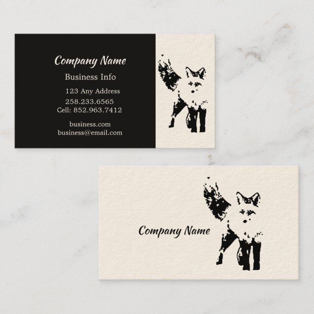 Cute Fox Art Custom Business Profile Card (Front/Back)