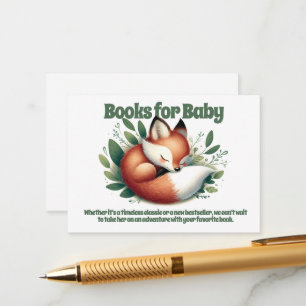 Cute Fox Asleep in Leaves Books for Baby Enclosure Card