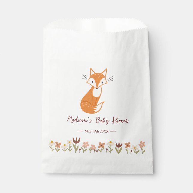 Cute Fox Baby Shower Favour Bags (Front)