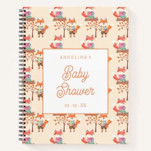 Cute Fox baby Shower Gift List Notebook