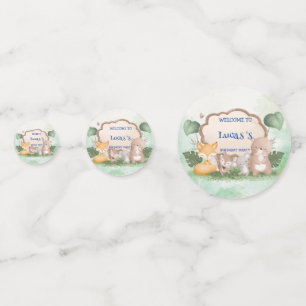 Cute Fox Bear zoo Tropical jungle Birthday party Confetti