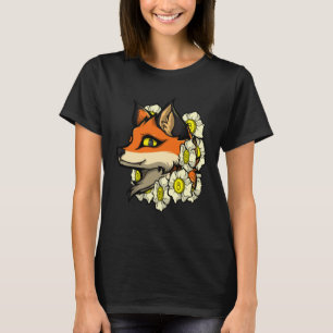 Cute Fox Bitcoin  Idea Fox With Flowers Loves Bitc T-Shirt
