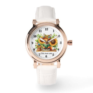 Cute fox book lovers customisable watch