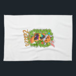 Cute Fox Bunny Ears Happy Easter Fox with Easter E Tea Towel<br><div class="desc">Cute Fox Bunny Ears Happy Easter Fox with Easter Eggs Kids T-Shirt</div>