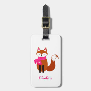 Cute Fox Christmas Kids Luggage Tag