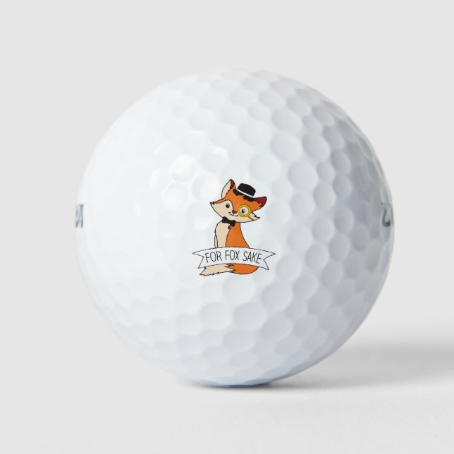 Cute Fox Clipart Oh For Fox Sake Epic Sarcastic Golf Balls (Front)