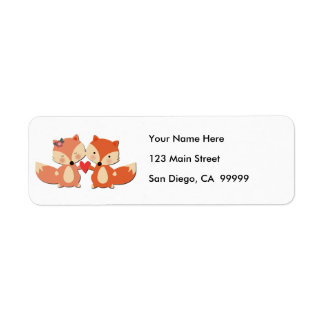 Cute Fox Couple Sharing a Heart