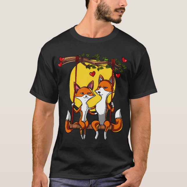 Cute Fox Couple T-Shirt (Front)