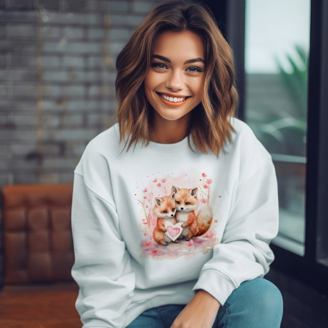 Cute Fox Couple Valentines Day Sweatshirt (Creator Uploaded)