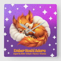 Cute Fox Cub Asleep in Starry Night Sky Natal