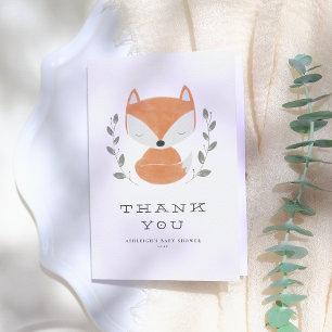 Cute Fox Cub Rustic Woodland Baby Shower Thank You