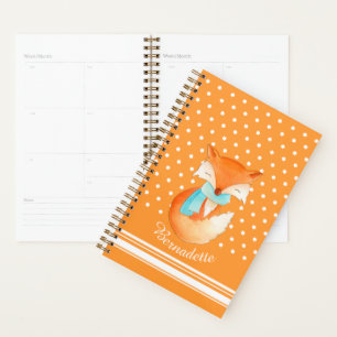 Cute fox cub winter scarf named orange planner