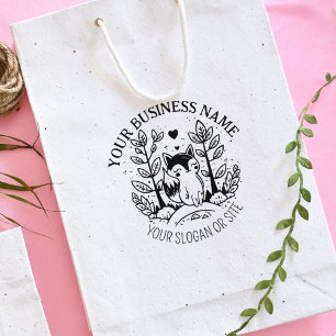 Cute Fox, Custom Business, Large Rubber Stamp