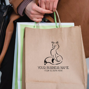 Cute Fox Custom Business, Large Rubber Stamp