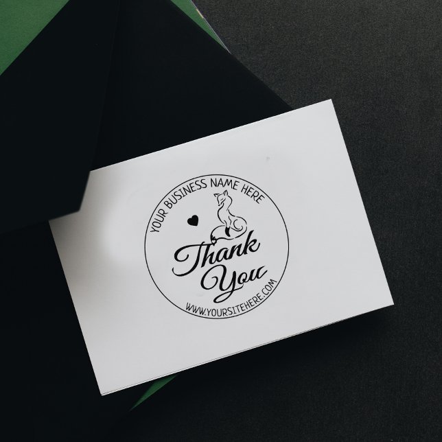 Cute Fox Custom Business Thank You  Rubber Stamp (Creator Uploaded)