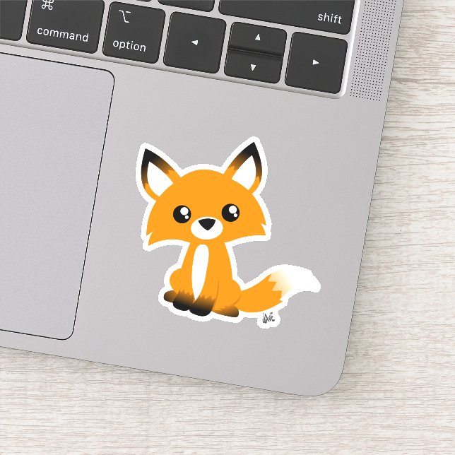 Cute Fox Custom-Cut Vinyl Stickers (Detail)