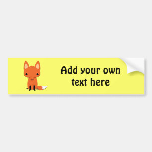 Cute fox customisable bumper sticker
