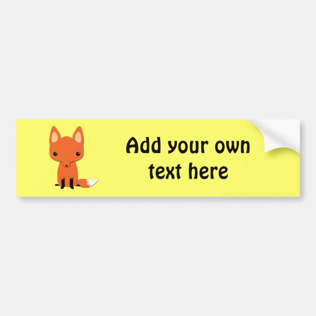 Cute fox customizable bumper sticker (Front)