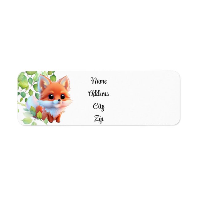 Cute fox drawing woodland animals forest friends  (Front)