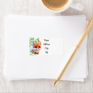 Cute fox drawing woodland animals forest friends label