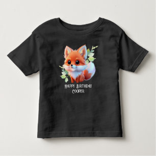Cute fox drawing woodland animals forest friends  toddler T-Shirt