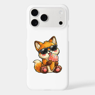Cute Fox Eating Ice Cream With Sunglasses