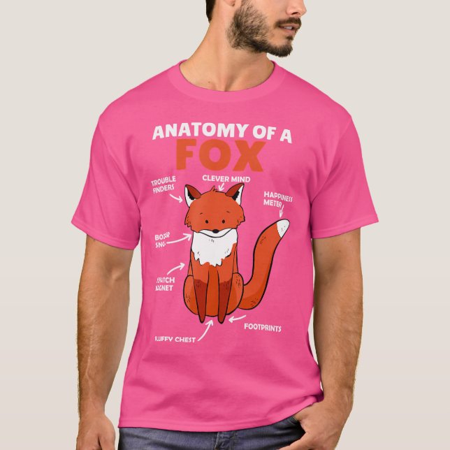 Cute Fox Explanation Anatomy Of A Fox T-Shirt (Front)