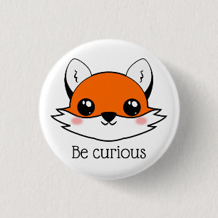 Cute Fox Face Be Curious 3 Cm Round Badge