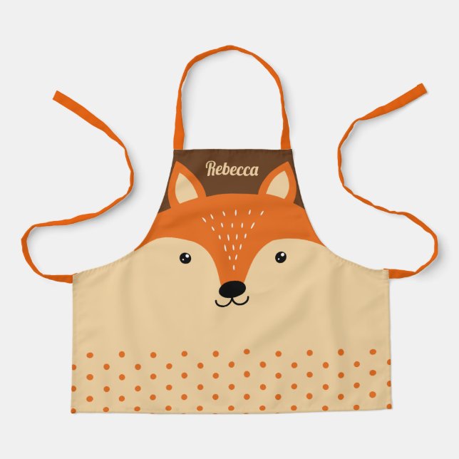 Cute Fox Face for Kids Apron (Front)