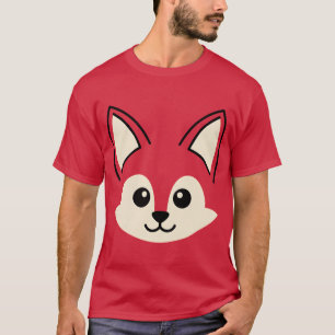 Cute Fox Face Halloween Costume Funny Birthday T-Shirt
