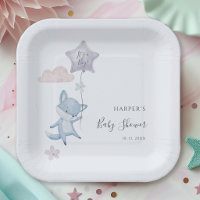 Cute Fox Flying Balloon Boy Baby Shower