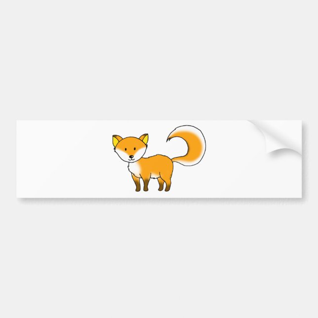 cute fox forest animal cartoon bumper sticker (Front)