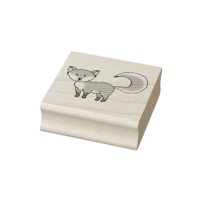 cute fox forest animal cartoon rubber stamp (Stamp)
