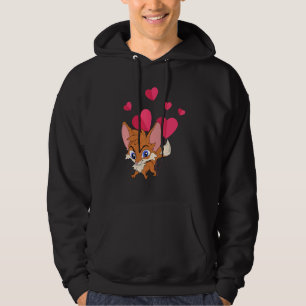 Cute Fox Forest Animal Nature Wildlife Hearts Fox Hoodie