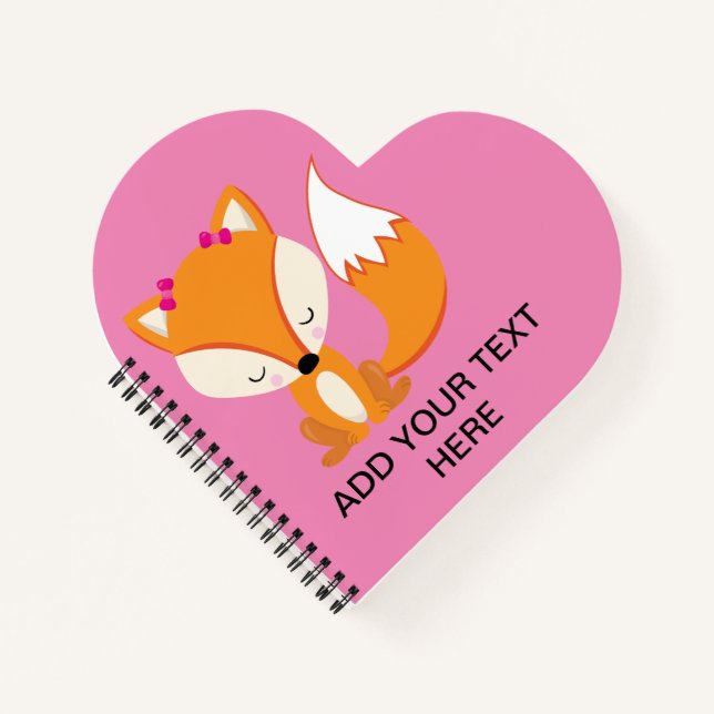 Cute fox girl custom text  notebook (Front)