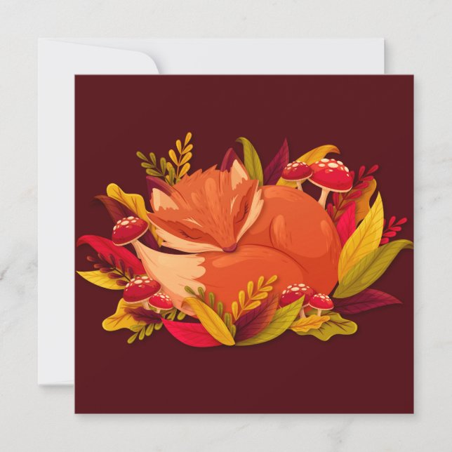 Cute Fox Holiday Card (Front)