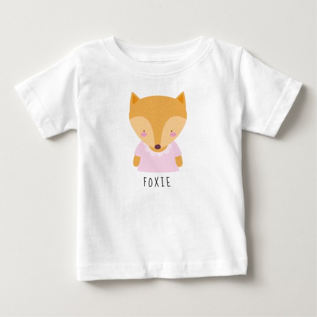 Cute Fox Illustration - Customisable Baby T-Shirt (Front)