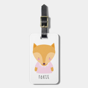 Cute Fox Illustration - Customisable Luggage Tag
