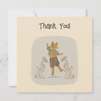Cute Fox Illustration Thank You Card