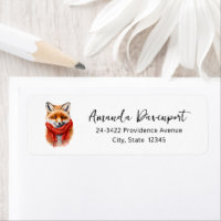 Cute Fox in a Red Scarf Autumn Image Address