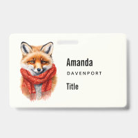 Cute Fox in a Red Scarf Autumn Image Business
