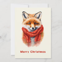 Cute Fox in a Red Scarf Autumn Image