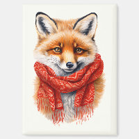 Cute Fox in a Red Scarf Autumn Image