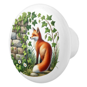 Cute fox kids room  ceramic knob