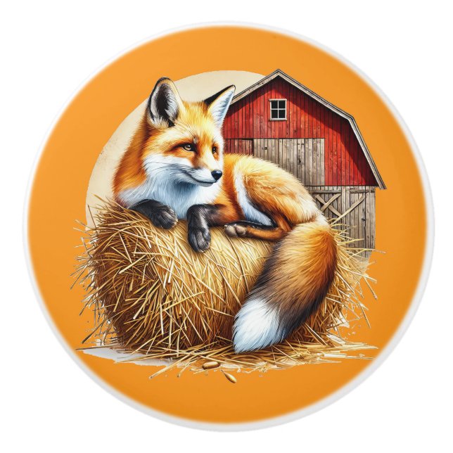 Cute fox kids room  ceramic knob (Front)